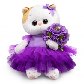 Кошечка Ли-Ли Baby в лиловом платье и с букетом