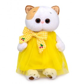 Кошечка Лили в желтом платье с бантом