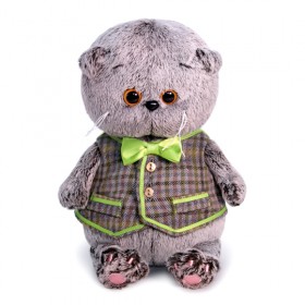 Кот Басик BABY в клетчатом жилете