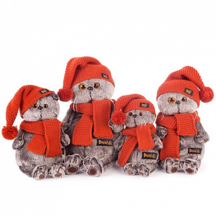 Кот Басик в вязаной шапке и шарфе Кот Басик в вязаной шапке и шарфе