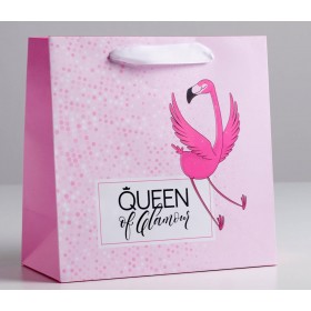 Пакет ламинированный квадратный Queen, 22 × 22 × 11 см