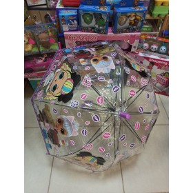 Зонтик-купол детский прозрачный "Lol" сиреневый